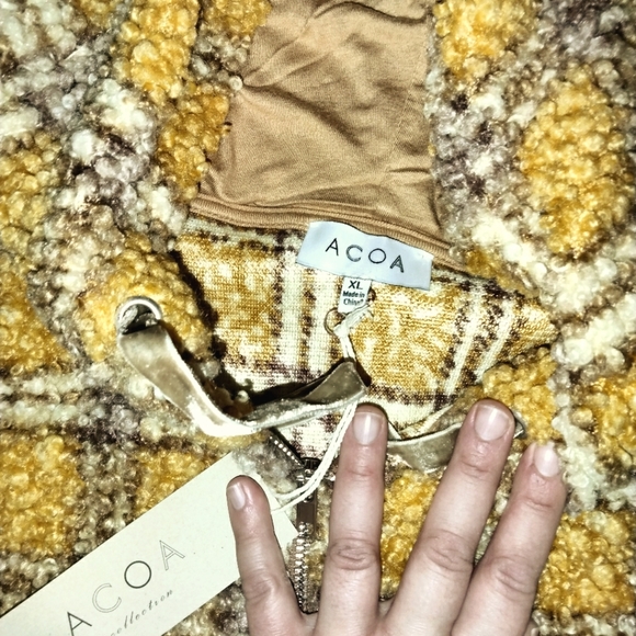 ModCloth Feeling Warm and Fuzzy hooded jacket size XL NWT retro style - Picture 4 of 7